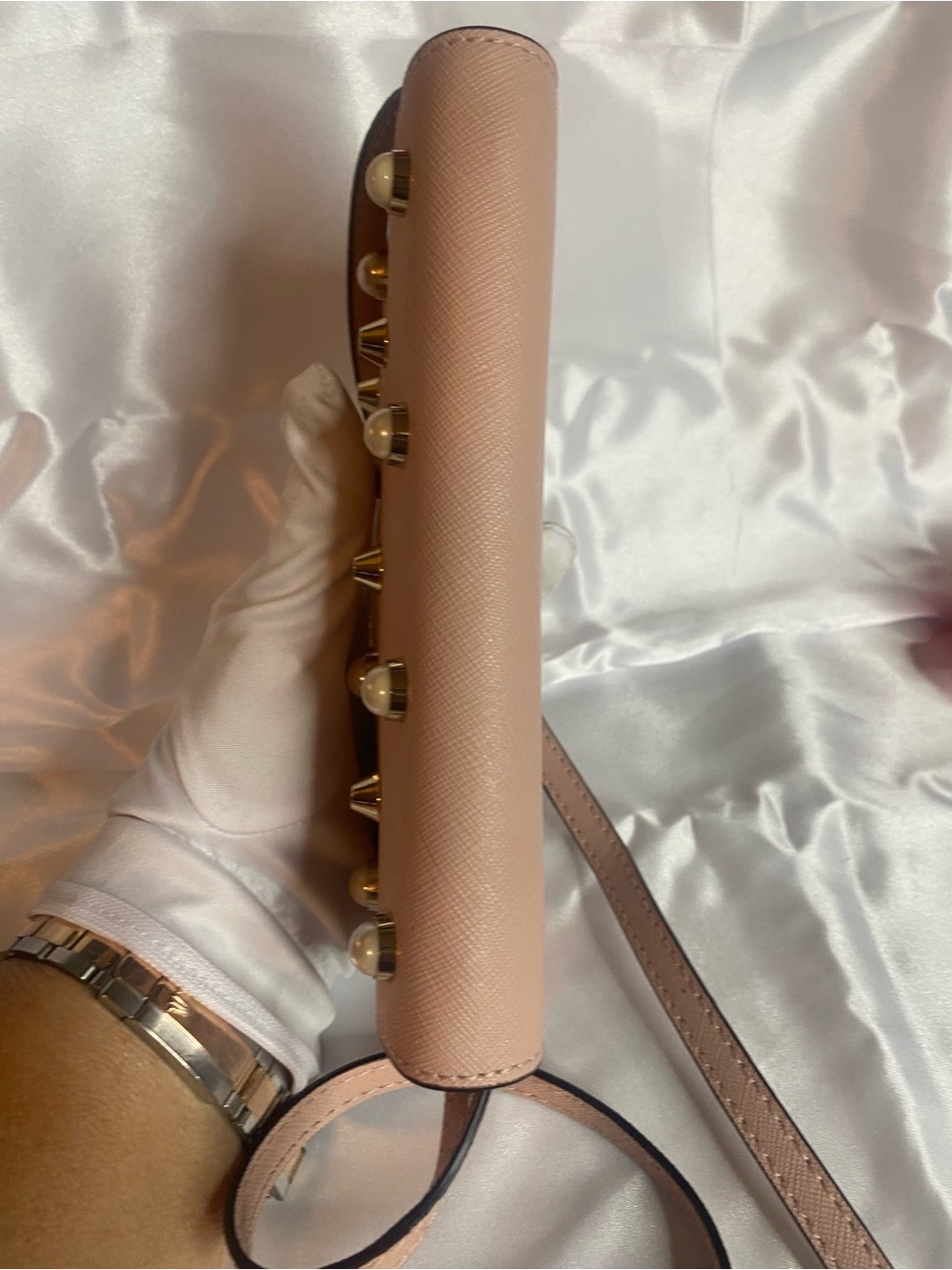 henri bendel blush pearl-studded crossbody - Picture 10 of 11